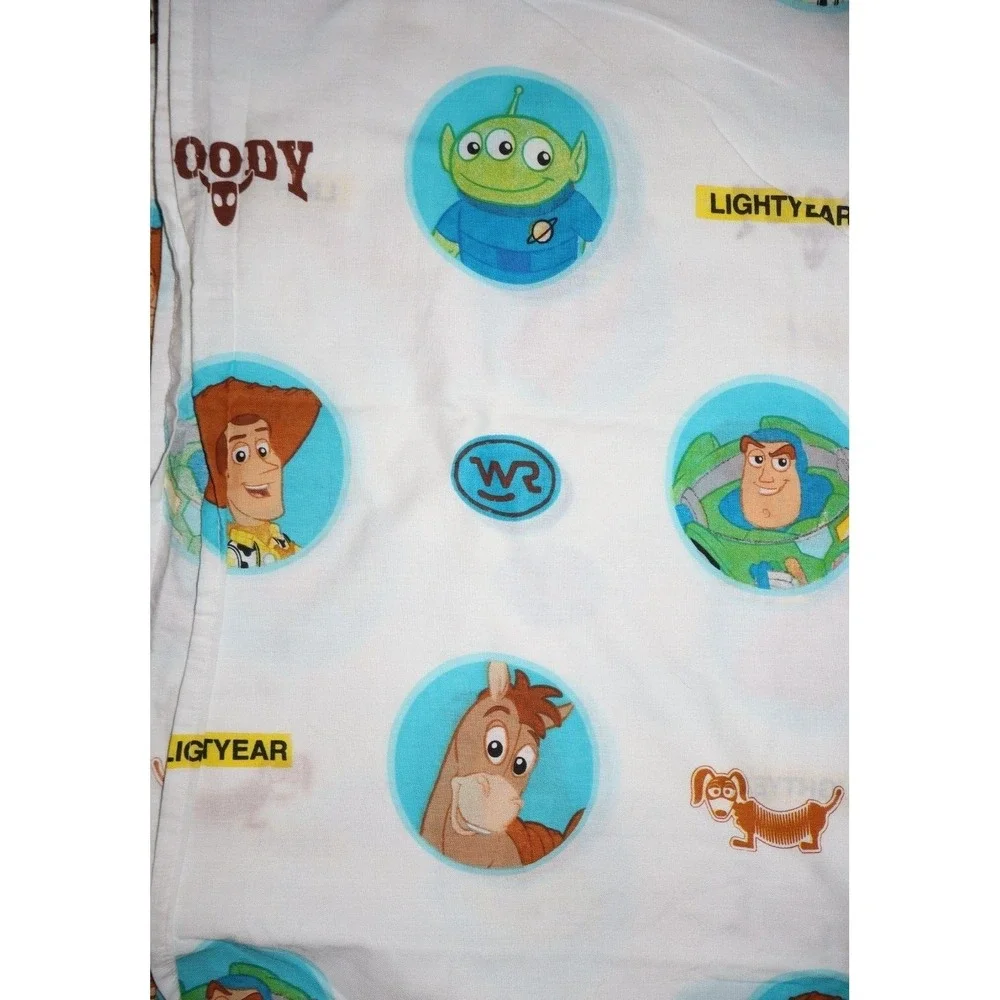 TOY STORY DIsney Pixar Twin Flat Sheet Buzz Woody Alien Slinky Dog 66